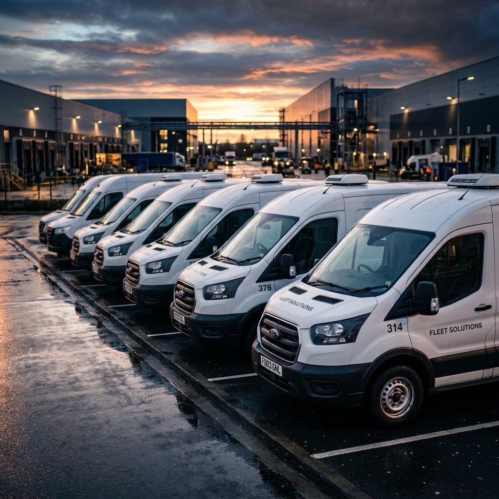 Fleet of vehicles from above